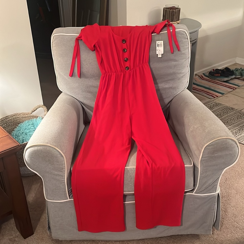 Red Jump Suit - Picture 3 of 3